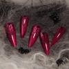 24 Stycken Bär Naglar Lösnaglar, Röd Kattöga, Halloween Nagelkonst, Europeiska och Amerikanska Spetsiga Nagelbitar