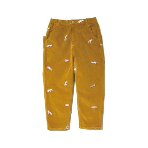 (Go slow caravan) go slow caravan stretch corduroy allover pattern embroidery ankle pants axolotl (336119