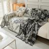 Vintage Bedruckte Blume Verdickter Chenille Sofa Handtuch L-förmige Sitzkissenhülle Strand Picknick Bodenmatte Mehrzweck Mittagessen Decke