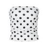 Shemoda Summer Easiest for Match Polka Dot Print Pleated High Waist Silm Sexy off-Neck Tube Top Vest Tops Women