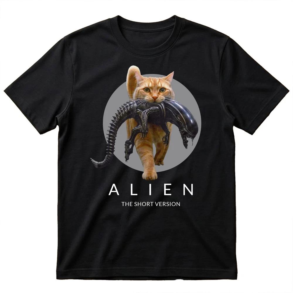 Alien Tshirt Unisex The Short Version Funny Sci Fi Horror Movie Cat Lover S