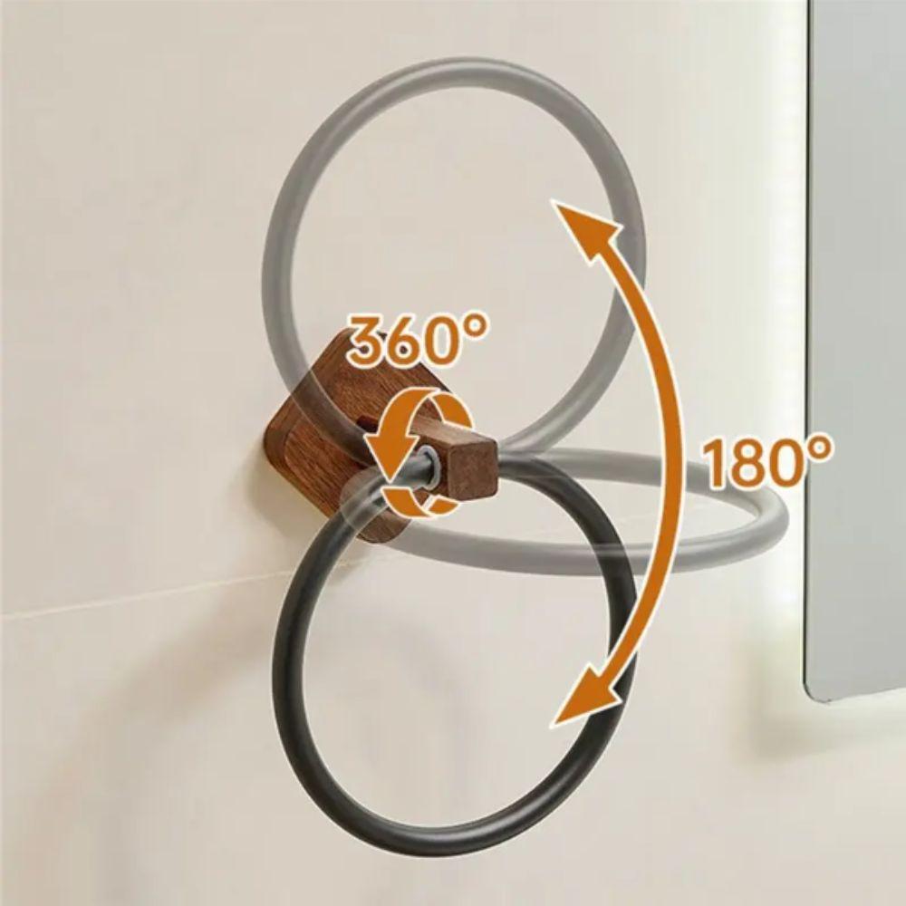 Aluminium Material Portable Towel Racks Round Design Wall Mounted Towel Holder  Household Use
