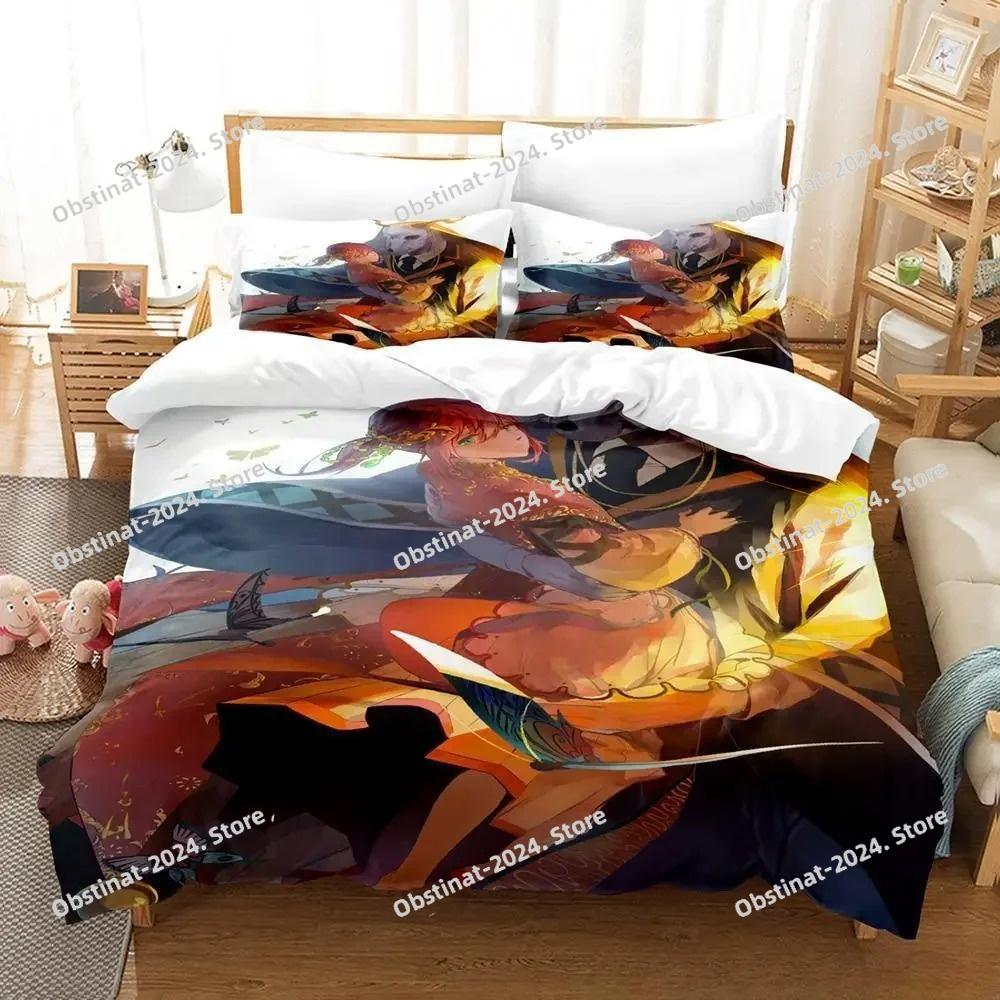 3D Print Anime The Ancient Magus' Bride Bedding Set Printed Duvet Cover Sheet Pillowcase Soft Quilt Cover Full Queen King Size