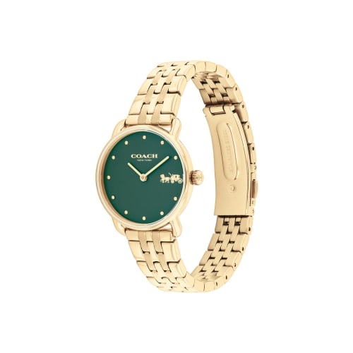 Coach Women's Elliot Watch, Green Dial, Stainless Steel Strap, 14504443 [Official Import]