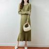 Women Sweater Dress 100% Wool MODERN NEW SAGA O-neck Knit Long Pullover Winter Jumpers Wool Long Dress Female