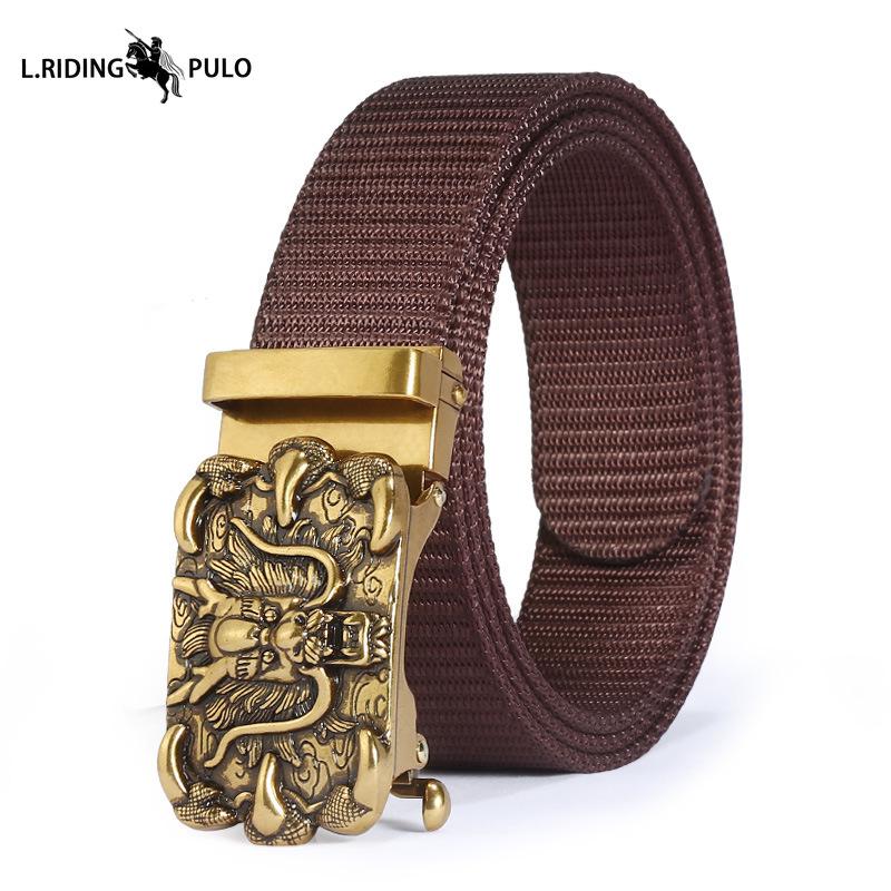 Men's Casual Nylon Fashion Belt with Alloy Automatic Buckle