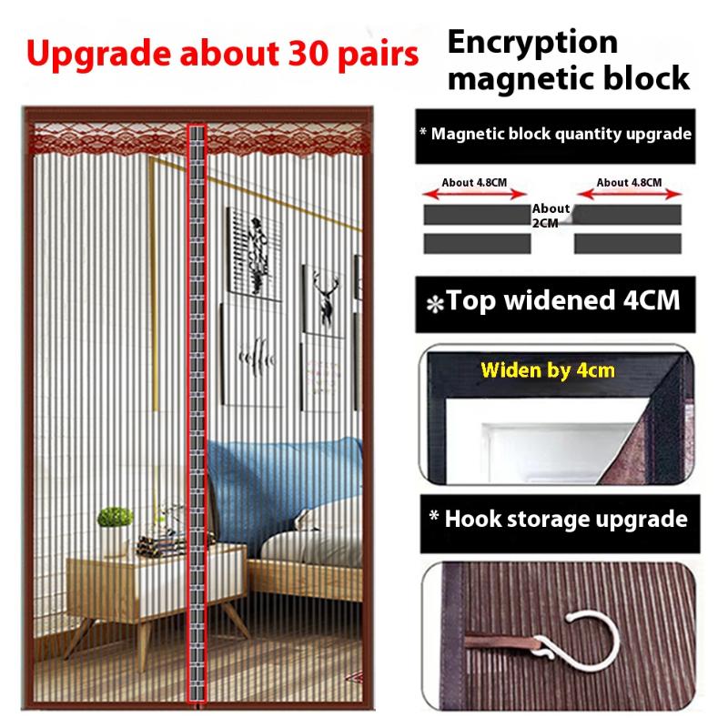 2026 Upgrade Summer Magnetic Mosquito Net Door Anti Mosquito Insect Fly Bug Curtains Automatic Closing Door for Kitchen Door Mosquito Net