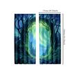 2pcs Moonlit Forest Curtains with Magic Trees and Full Moon Theme, Polyester, for Bedroom and Living Room