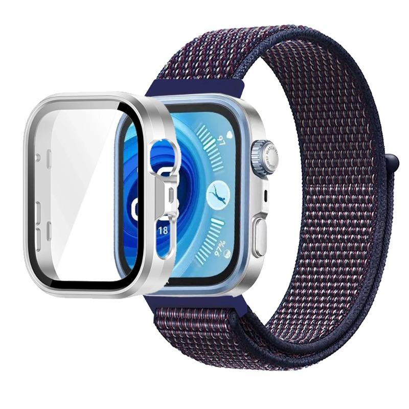 Pasek Nylonowy+Etui PC do Huawei Watch Fit 3/4/4 Pro Chroniące przed Upadkiem+Wygodna Oddychająca Opaska na Nadgarstek Correa