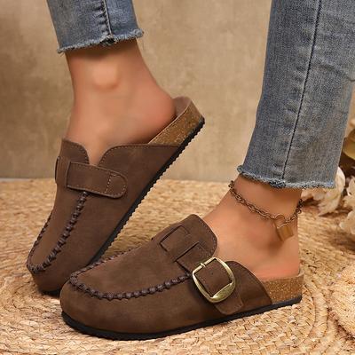 *Nouveauté Été Chaussons Sexy Élégants Confortables Décontractés Bout Rond Tendance Baotou Semelle Épaisse Plats pour Femmes