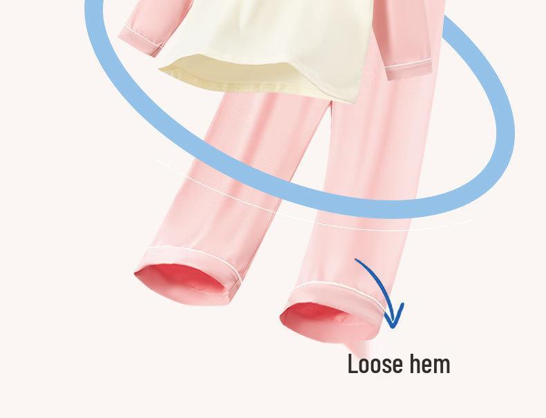 Dziewczęcy komplet piżamy z czystej bawełny z długim rękawem - Miękki, Wygodny i Antybakteryjny na Jesień i Wiosnę