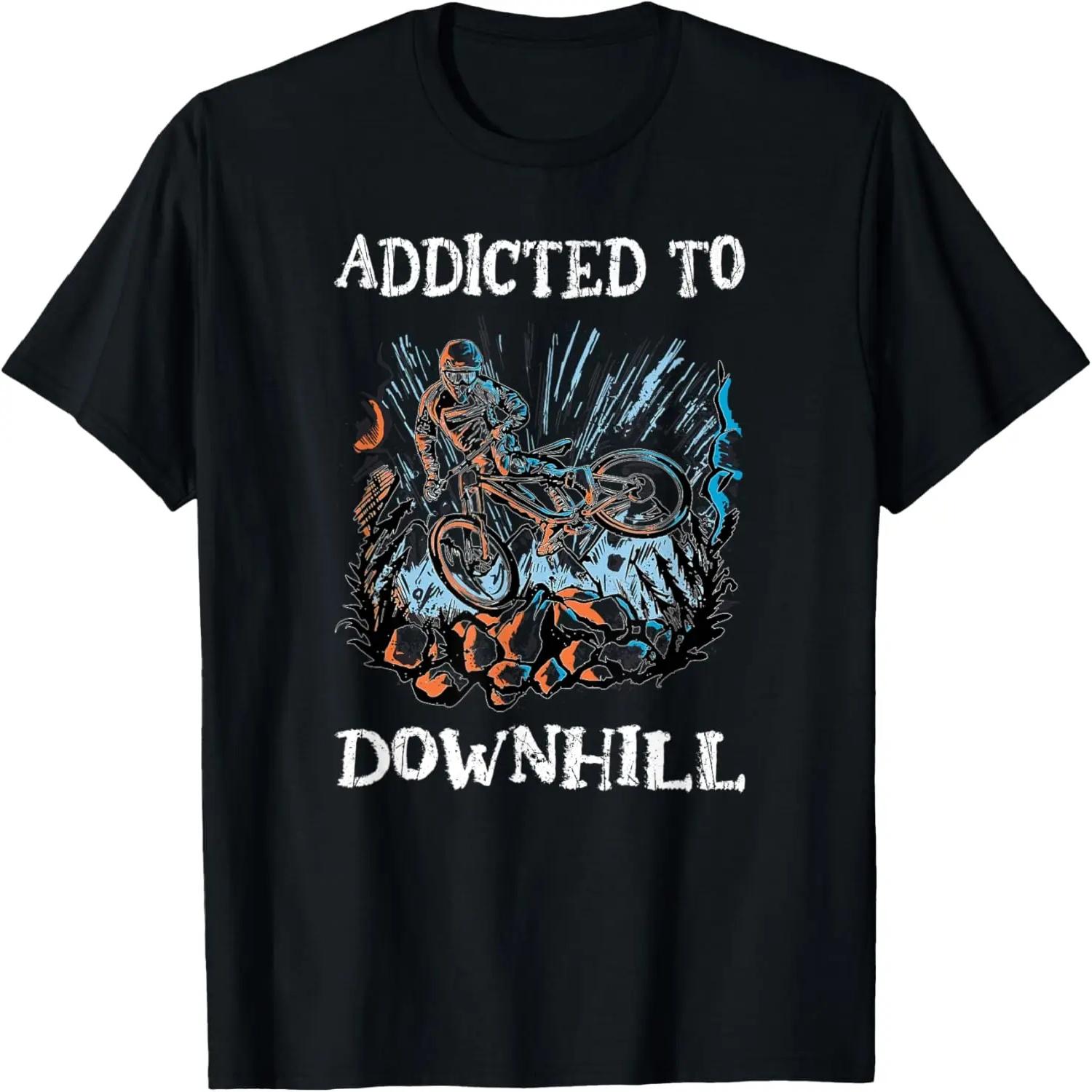Mountain Bike Addicted To Downhill Cool Mountain Biking T-Shirt S чёрный