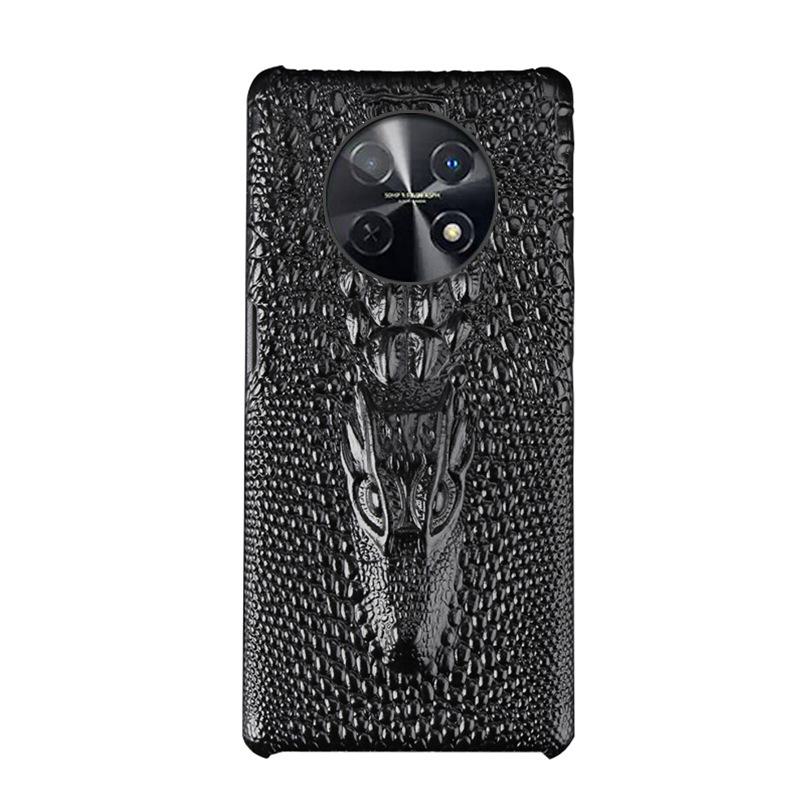 Huawei Enjoy 60 Pro Cowhide Dragon Pattern Leather Case: Premium Half-Cover Protective Cover for Enjoy 20Plus.