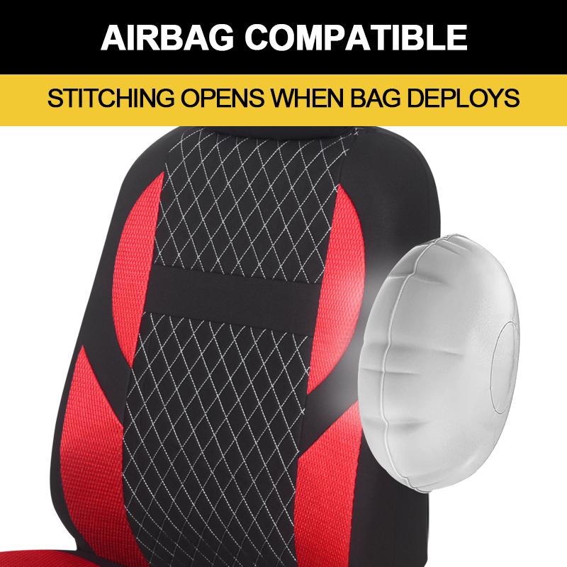 Pełny zestaw pokrowców na siedzenia samochodowe przednia i tylna dzielona ochrona ławki i konstrukcja poduszki powietrznej Carstyling uniwersalne samochody pasujące do Kia Rio dla