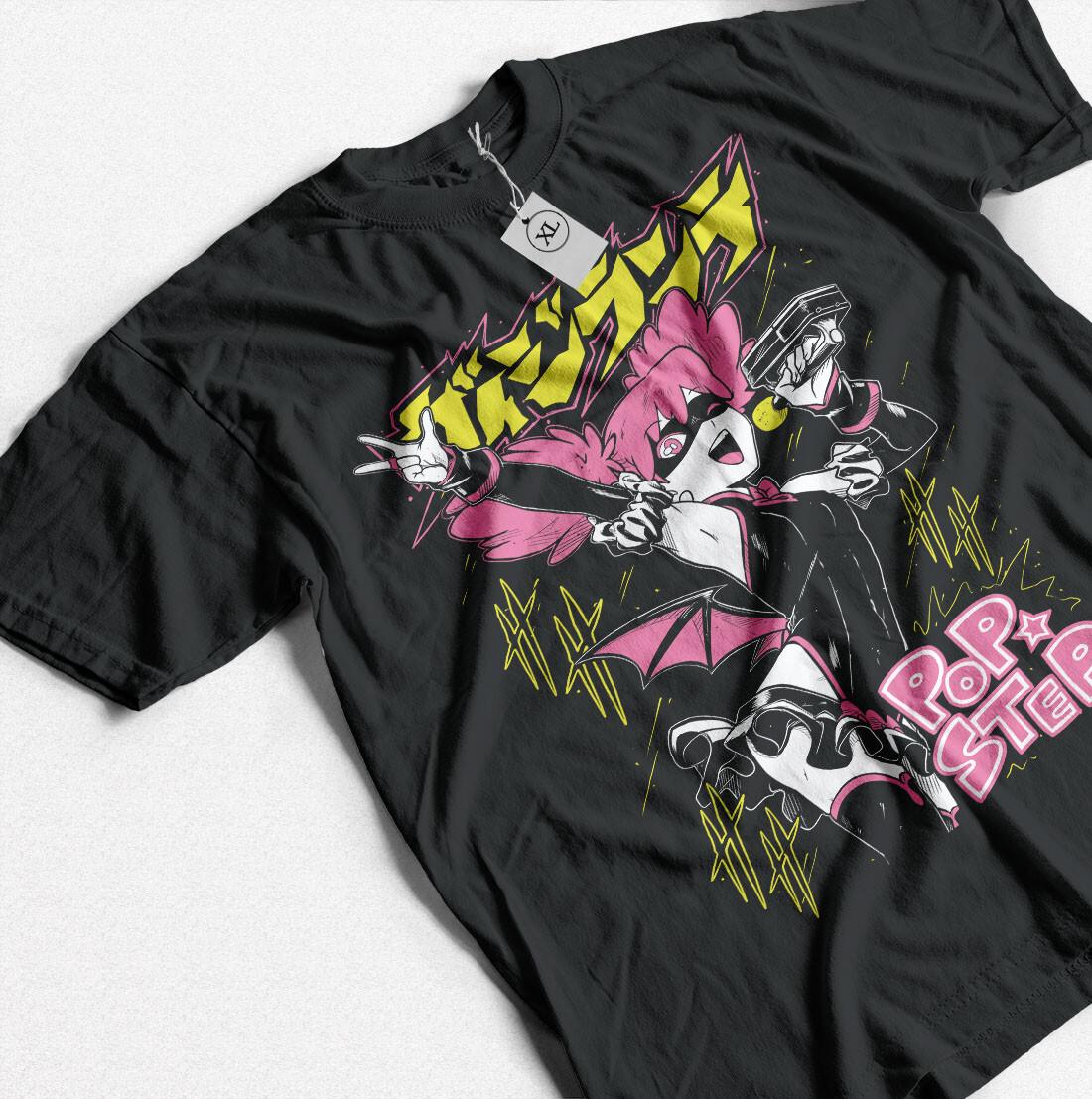 Pop Step Anime Summer Vibe TShirt Cute Graphic Tee Black Shirt All Size S
