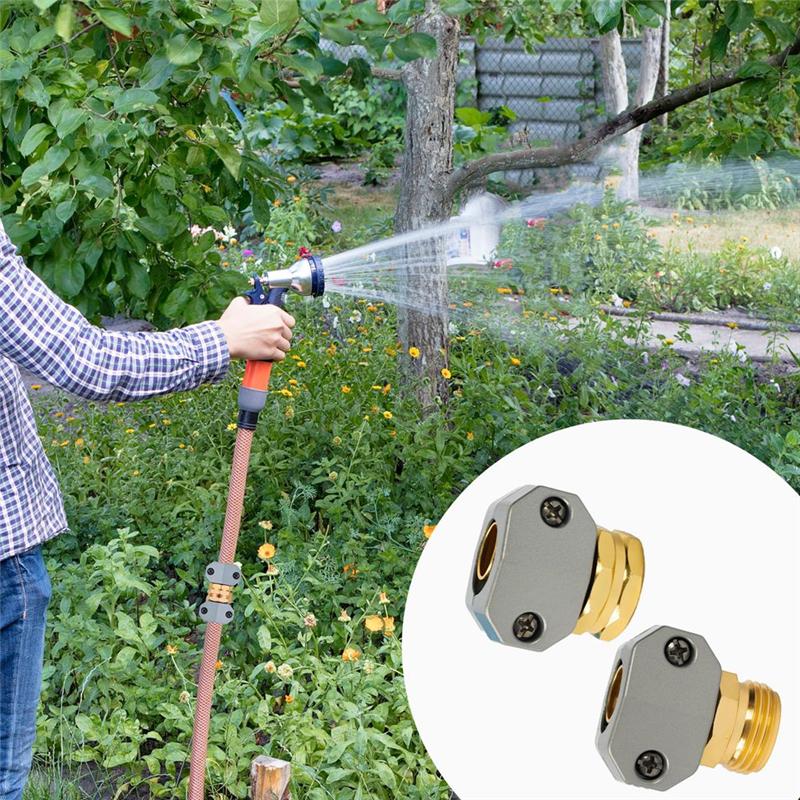 Practical-Garden Hose Repair Kit, 3 Sets Aluminum Alloy Garden Hose End Mender Kit,Fit 5/8In And 3/4In Garden Hose Connector
