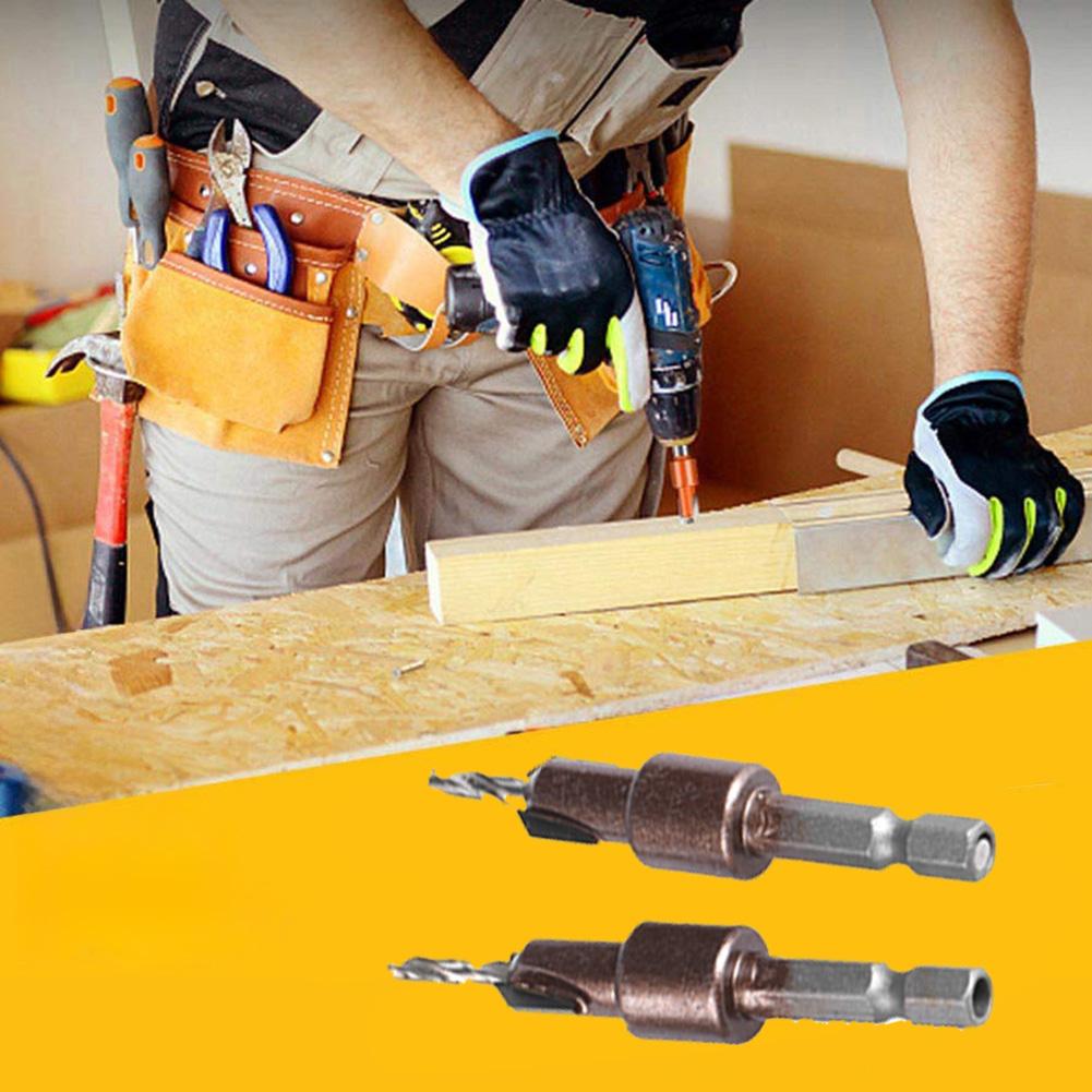 7pcs/set 8/10mm Alloy Countersink Drill Bit Cone Hole Drill For Screw Installation Woodworking Tools Parts Accessories