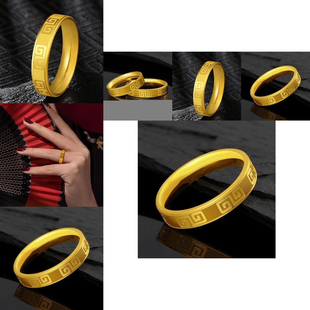 Timeless Vietnamese Sand Gold Ring Unisex Design Classic Retro Style Ideal For Romantic Gifts