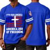 Men's V Neck Short Sleeve Sports T Shirt Casual Athletic Jersey with Independence Day Patriotic Print America 250 Freedom Graphic Tee