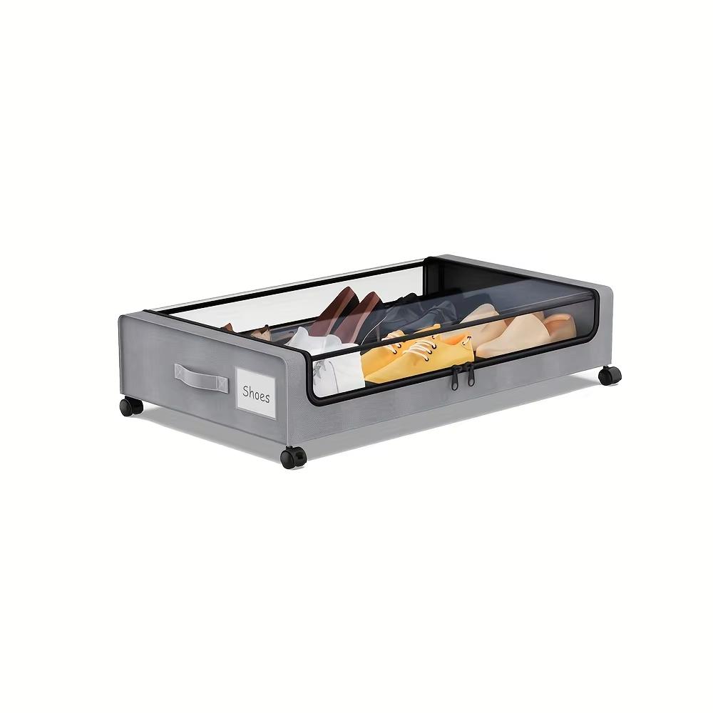 

Underbed Lockers with Wheels and Lids-Space - saving Pull - out Storage Containers for Shoes and Clothes.Ideal for Dorm Bedrooms сірий