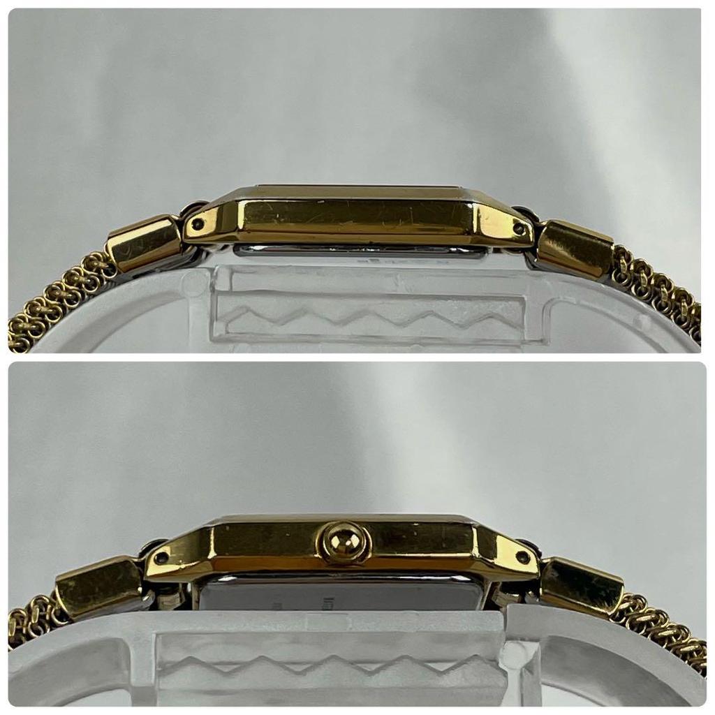 [USED] Working/Battery Operated SEIKO Spirit Watch, Black Dial, Gold, Square