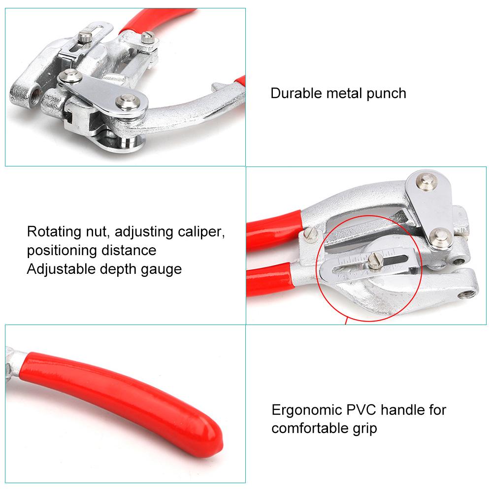 16Pcs Multifunction Punch Pliers Manual Tools for Metal Brass Rubber Watchband Leather Plastic