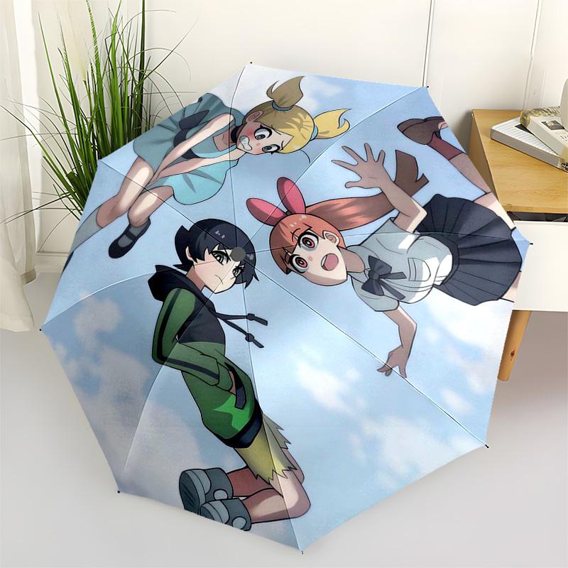 

1pc Mabel Pines & Dipper Pines Automatic Opening/Closing Outdoor Umbrella - Portable 3-Fold Design with 8-Bone Iron Frame - Outdoor for Fans, Tra