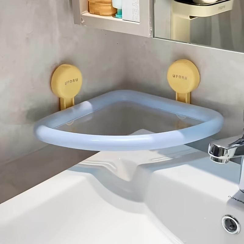Sturdy Space-Saving Suction Cup Bathroom Shelf No Drilling Required, Multifunctional Storage Shelf for Shower and Toilet Walls Tiles, Corner Shelves