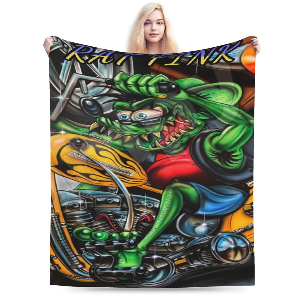 Comfort Rat Fink Blanket Merch Bed Decorative Throw Blanket Soft Fleece for Bedroom