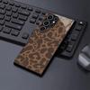 Lucky Leopard Print Black Glass Phone Case Suitable for Samsung Galaxy S26 S25 S24 S23 S22 S21 S20 FE/Ultra/Plus Anti Drop