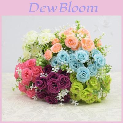 Eleganter künstlicher Seidenrosen-Blumenstrauß mit 15 Köpfen für eine atemberaubende Hochzeitsdekoration