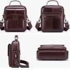 Men Genuine Leather Crossbody Backpack for Business and Commuting, Large Capacity