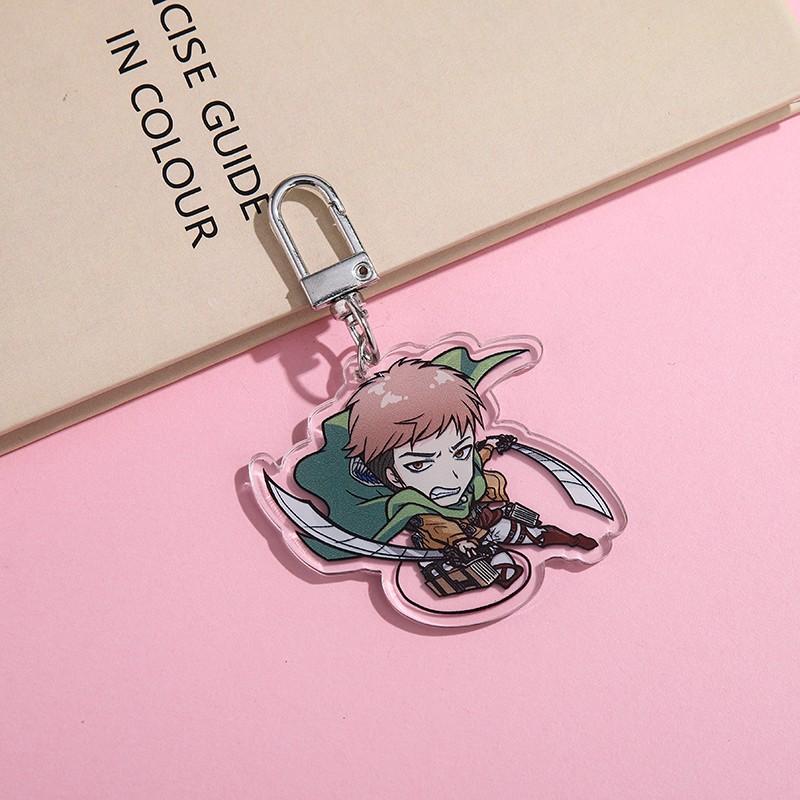 1/7Pcs Anime Figures Attack on Titan Acrylic Car Keychain Backpack Pendant Funny Bag Charms Accessories Decoration Holiday Gifts