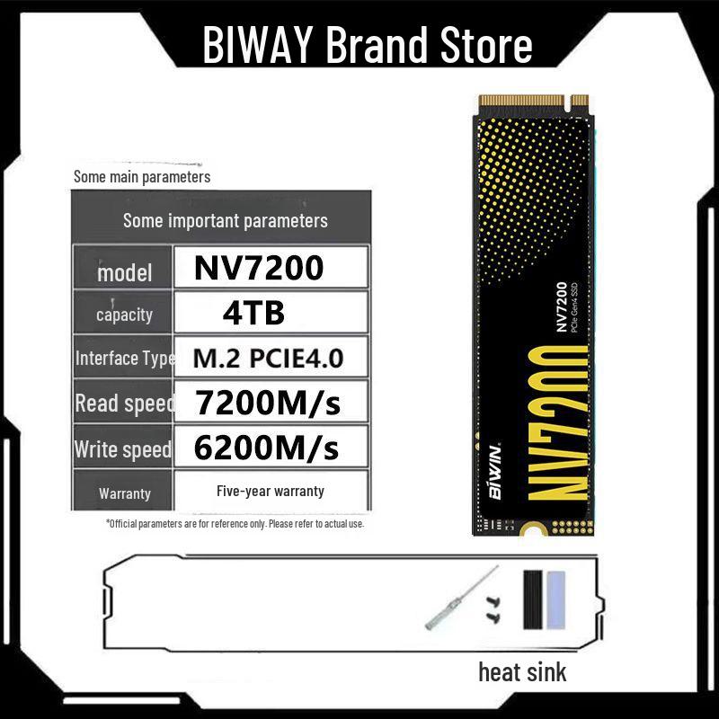 

Biwei 2TSSD M.2 NVMe NV7200 AI Gaming Console with 1TB PCIe 4.0 SSD