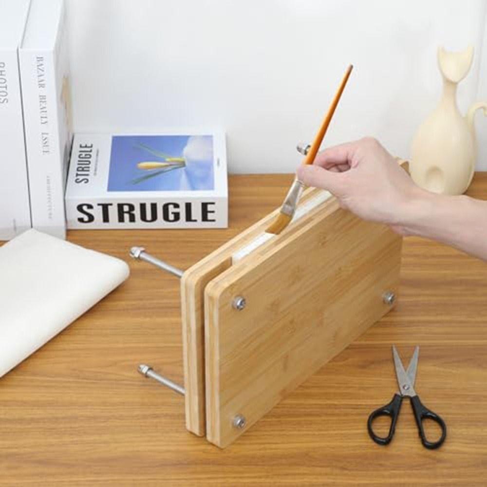 Wooden Bamboo Book Press Portable Book Press Binding Machine Book Binding Kits  Book Binding Tool