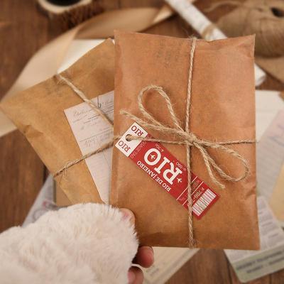 Envelopes Minimalistas Retrô de Alta Qualidade em Papel Kraft com Inscrição "Carta de Amor" - Estilo Europeu e Americano