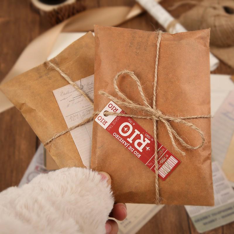 High-End Minimalist Retro Kraft Paper Envelopes with Love Letter Inscription - European and American Style