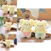 Adorable Cute Butter Bear Plush Toy Keychain Cartoon Bag Accessory