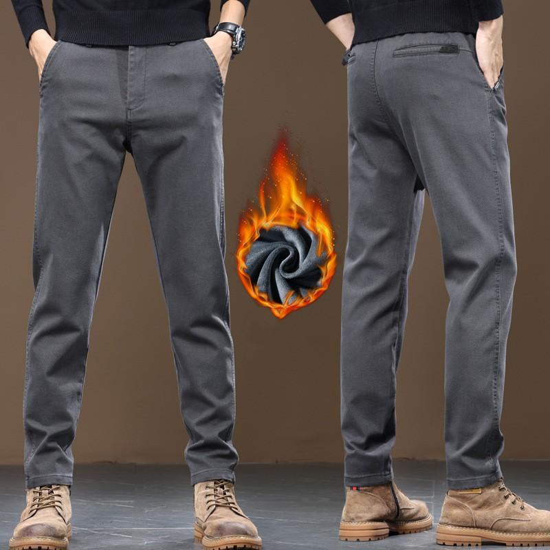Мужские зимние флисовые теплые вельветовые брюки, молодежные больших размеров, теплые, облегающие, утолщенные, повседневные 28 темно-серого