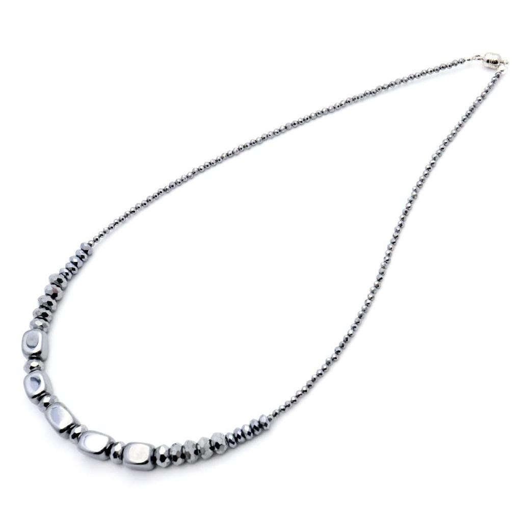 [GOLD STONE] Terahertz Crystal Necklace with Tumbled Gradient Power Stone, Approximately 50cm Long