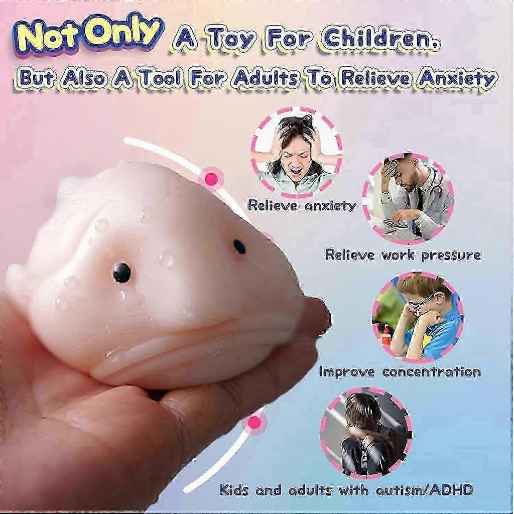 Blobfish Toy, Pull, Stretch and Squeeze Stress, Cute Fish Toy for Anxiety Relief, Funny Cute Sensory Toys for Autism, Birthday, Christmas, Office, Sto