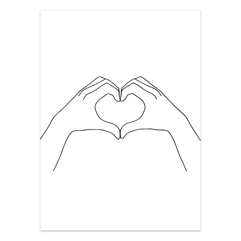 Black White Romantic Hand In Hand Canvas Painting Poste Love Quotes Wall Art Print Fashion Picture Couples Lovers Room Decor