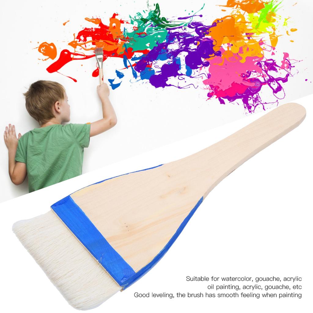 3,5-Zoll-Wollpinsel mit Holzgriff, Aquarell-, Acryl- und Ölmalwerkzeug, Künstlerbedarf