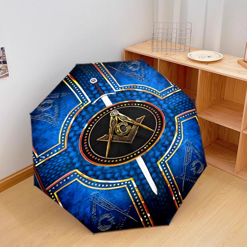 1PC Freemasonry Umbrella Portable Folding Umbrella Iron Frame Hole Bone Structure Outdoor Home Umbrella A7