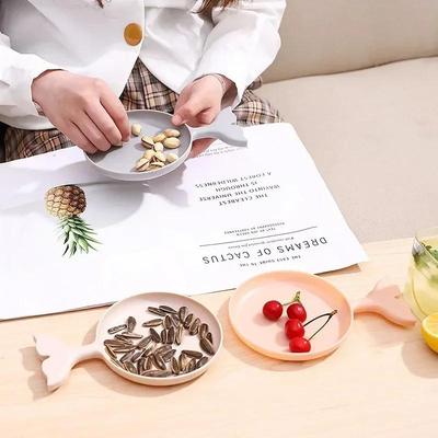 Kitchen Portable Tableware Cartoon Small Fish Shape Fruit Plate Snack Plate Dried Fruit Candy Creative Modern Cake Tableware