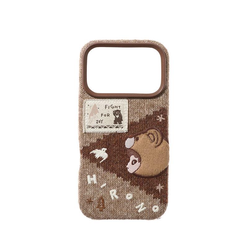 POP MART HIRONO Highway Log Phone Case, Patchwork Style Knitted Trend Based Products PPMT-2512-0086