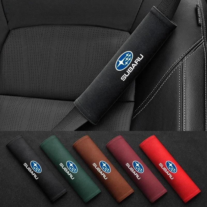 Leather Car Seat Belt Cushion Safety Belt Shoulder Protector Pad Accessories For Subaru XV Legacy WRX Forester Impreza GC8 STI ftet6