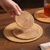 Table Mat Handmade Rattan Creative Placemat Dining Table Bowl Mat Plate Mat Heat Insulating Mat Non-Slip Mat Simple Fashion