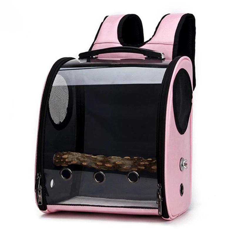 Breathable Backpack Pet Bag Outdoor Parrot Backpack Portable Transparent Bird Transport Bag Travel Luxury Large Space Double Zipper Pet Supplies