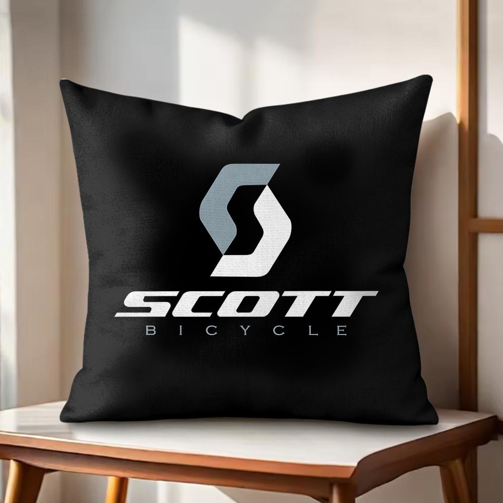 Fashion SScottS Logo Cushion Cover Natural Linen Organic Fabric DoubleSided Printing Couch Pillow Covers Home Decor